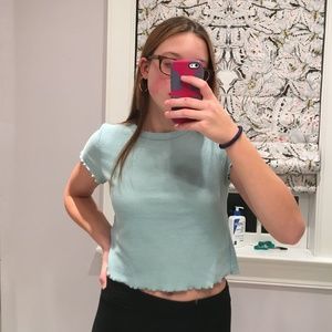 Light Blue Topshop Cropped TShirt
